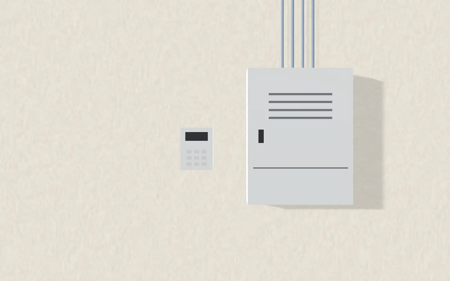 The comms enclosure just inside the wall, where the camera’s cable and the data cabling meet